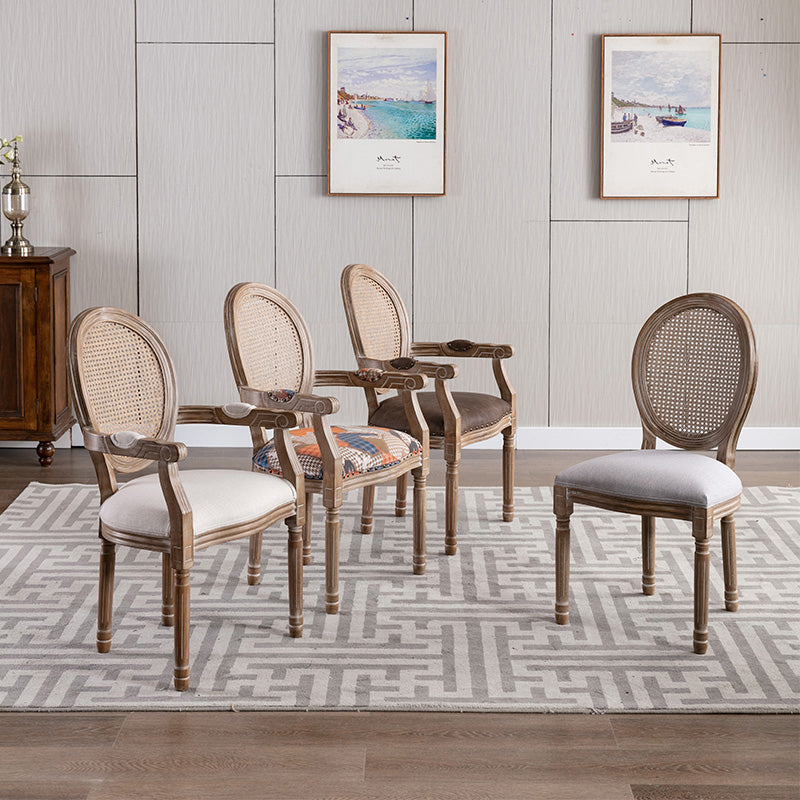 Solid Wood Farmhouse Dining Room Chair Matte Finish King Louis Back Side Chair