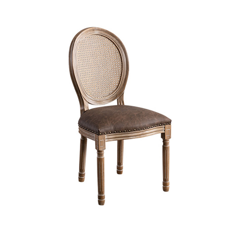 Solid Wood Farmhouse Dining Room Chair Matte Finish King Louis Back Side Chair