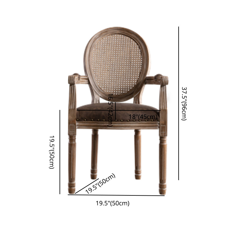 Solid Wood Farmhouse Dining Room Chair Matte Finish King Louis Back Side Chair