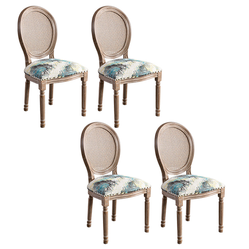 Solid Wood Farmhouse Dining Room Chair Matte Finish King Louis Back Side Chair