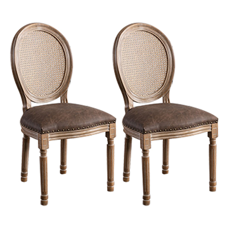 Solid Wood Farmhouse Dining Room Chair Matte Finish King Louis Back Side Chair