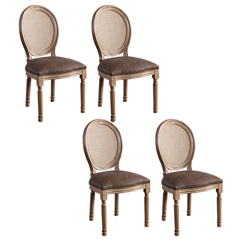 Solid Wood Farmhouse Dining Room Chair Matte Finish King Louis Back Side Chair