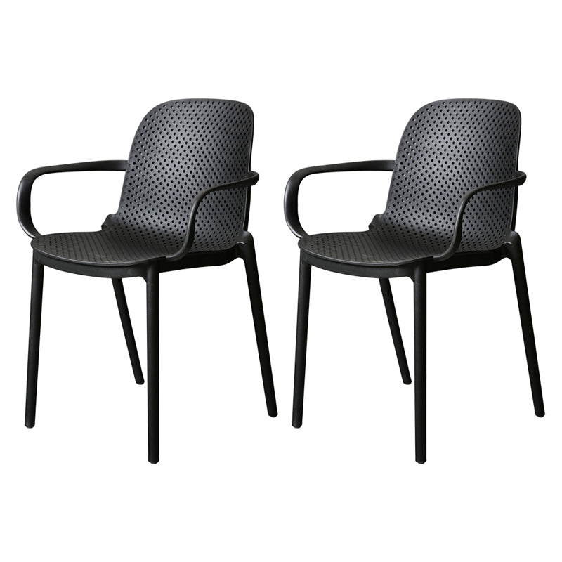 Fauteuil de salle à manger en plastique de style contemporain, chaise de salle à manger empilable multicolore
