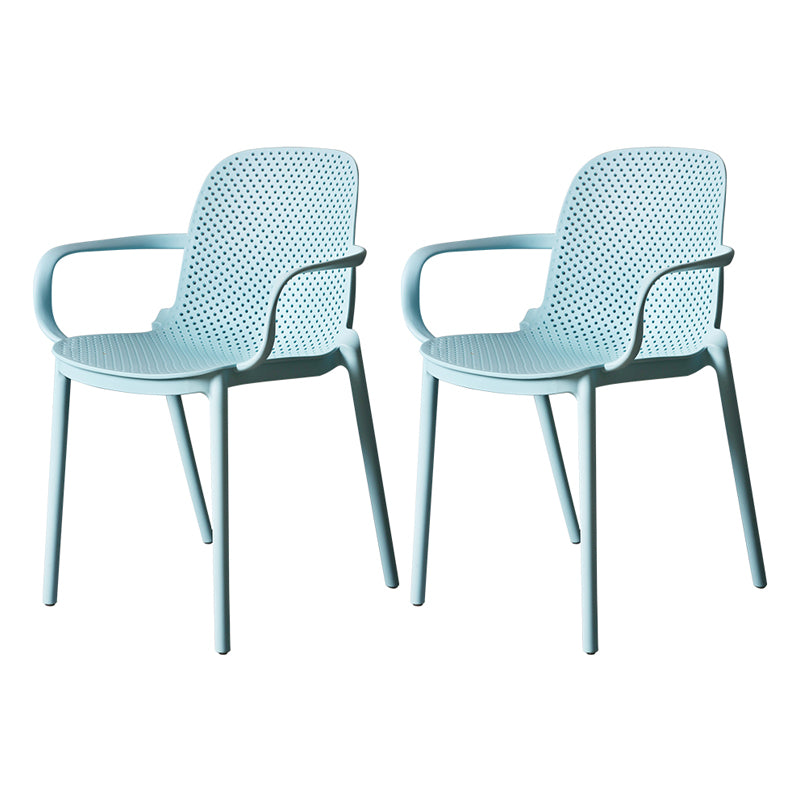 Fauteuil de salle à manger en plastique de style contemporain, chaise de salle à manger empilable multicolore