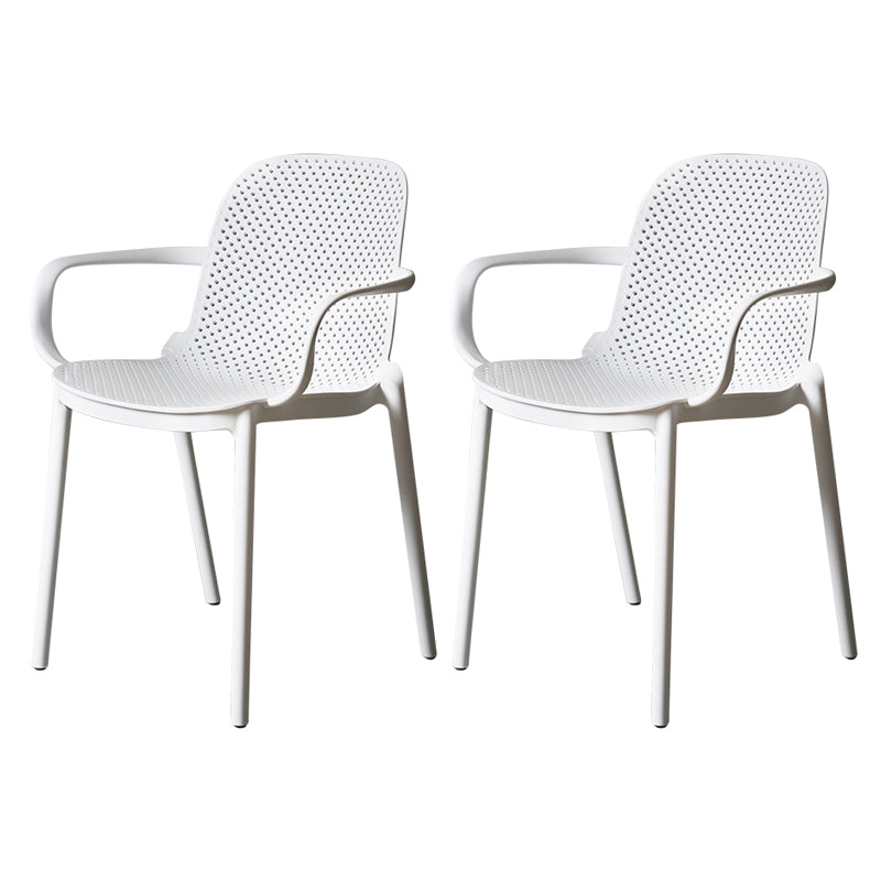 Fauteuil de salle à manger en plastique de style contemporain, chaise de salle à manger empilable multicolore