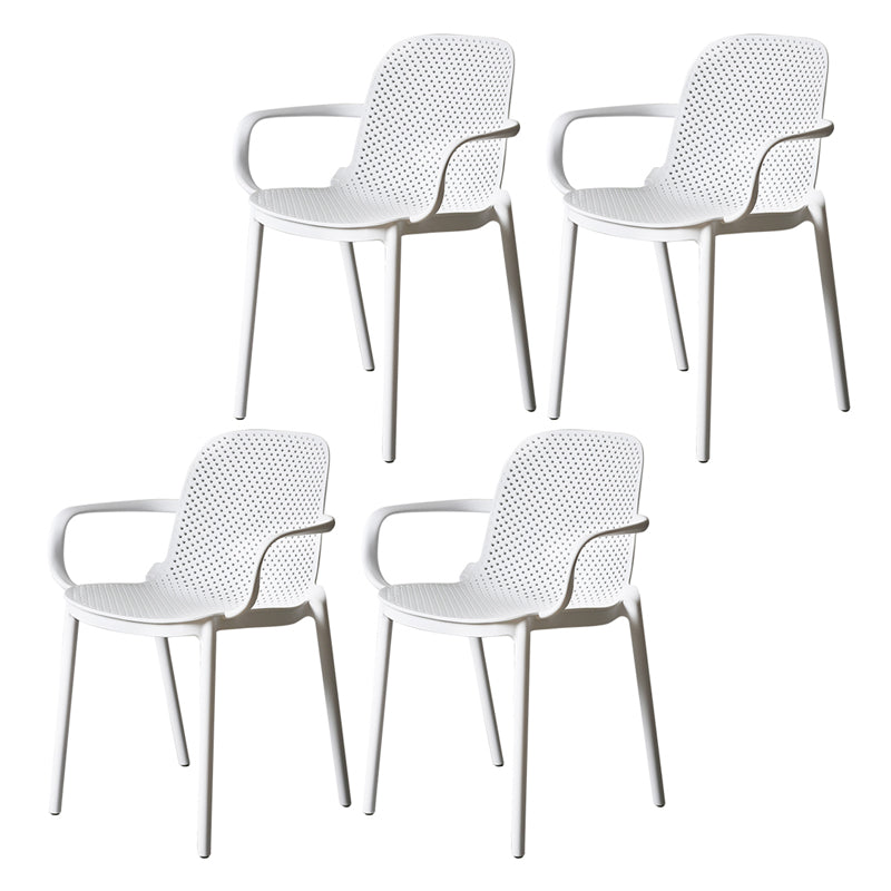 Sillón de comedor de plástico de estilo moderno Silla de comedor apilable multicolora