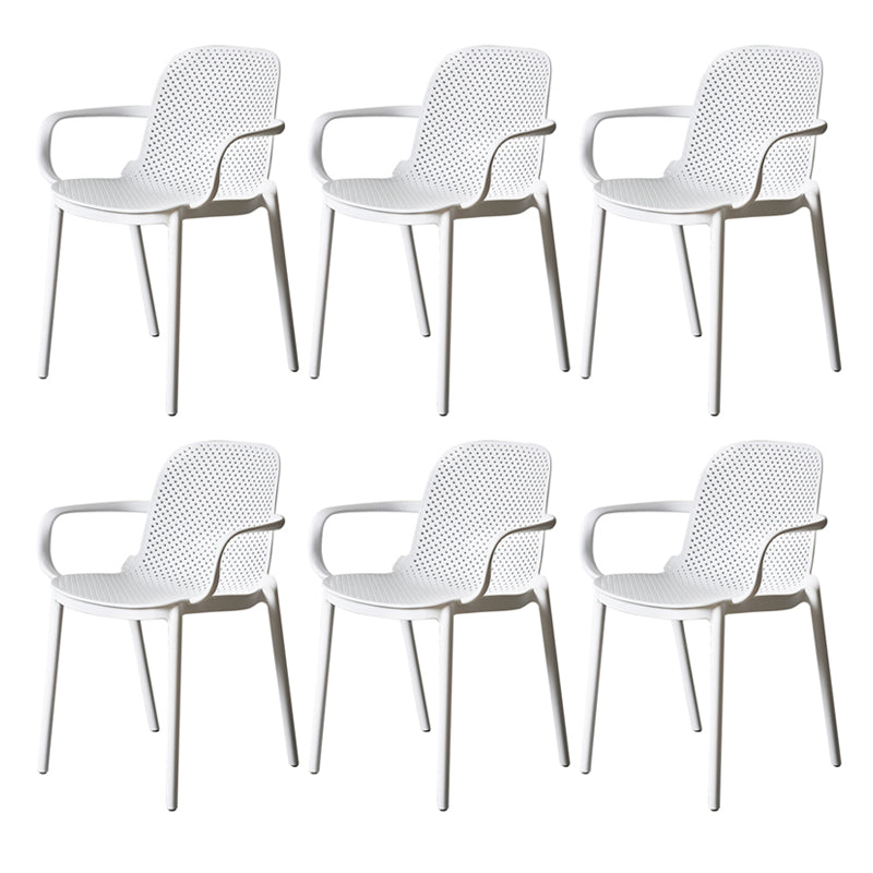 Sillón de comedor de plástico de estilo moderno Silla de comedor apilable multicolora