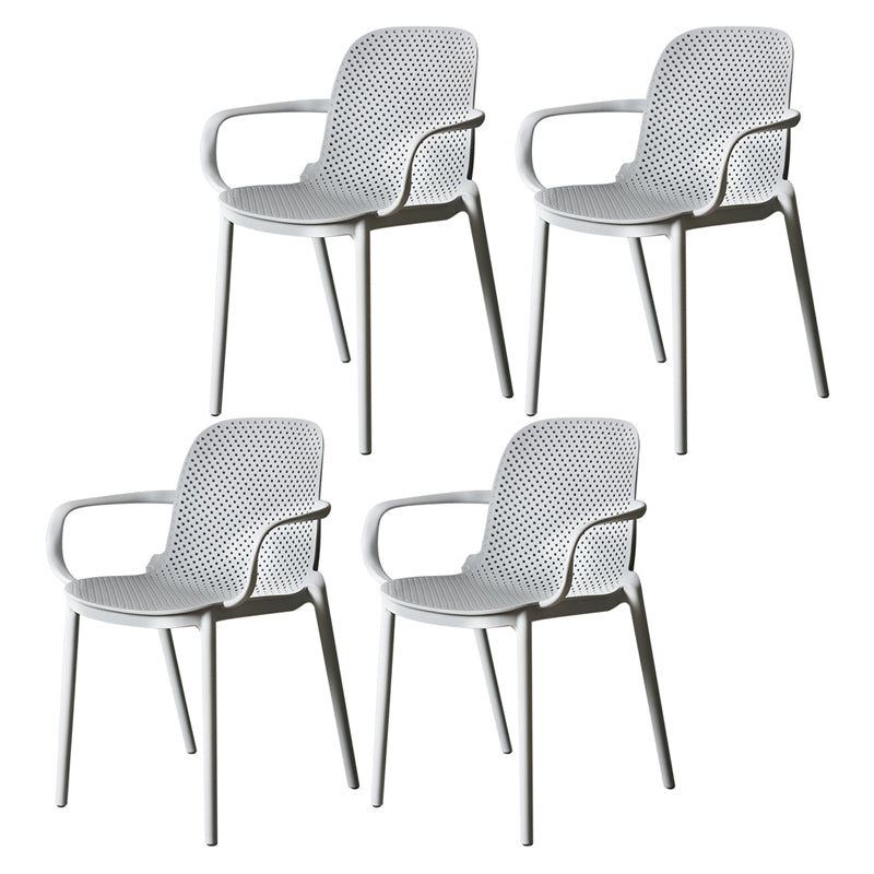 Sillón de comedor de plástico de estilo moderno Silla de comedor apilable multicolora