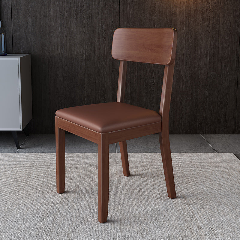 Chaise de salle à manger carrée de cuisine moderne, chaise sans bras latérale à dossier ouvert