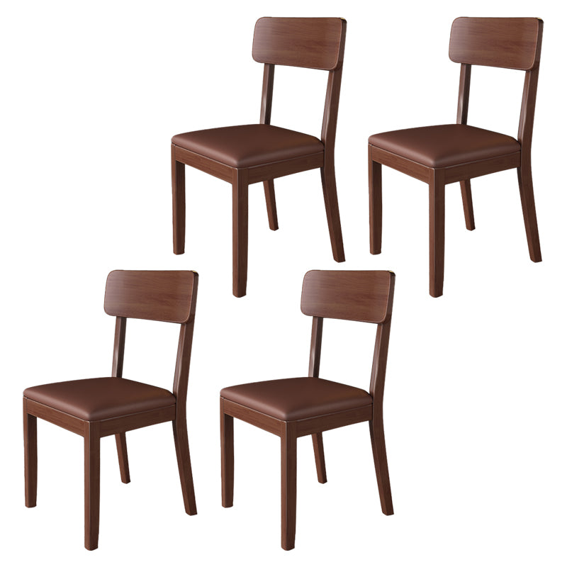 Chaise de salle à manger carrée de cuisine moderne, chaise sans bras latérale à dossier ouvert
