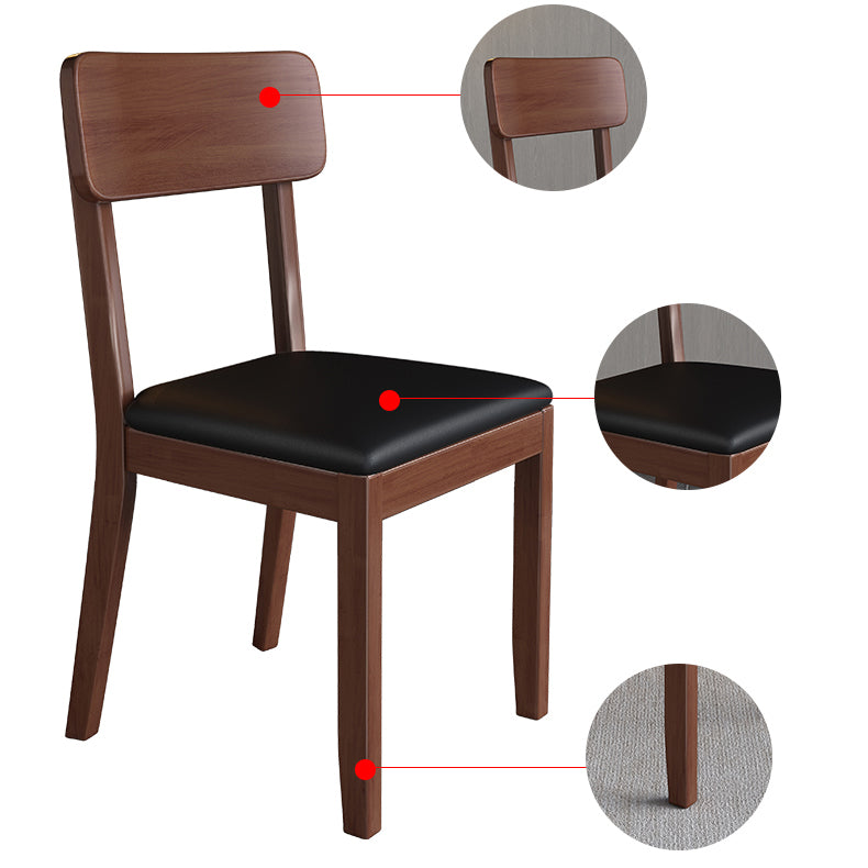 Chaise de salle à manger carrée de cuisine moderne, chaise sans bras latérale à dossier ouvert