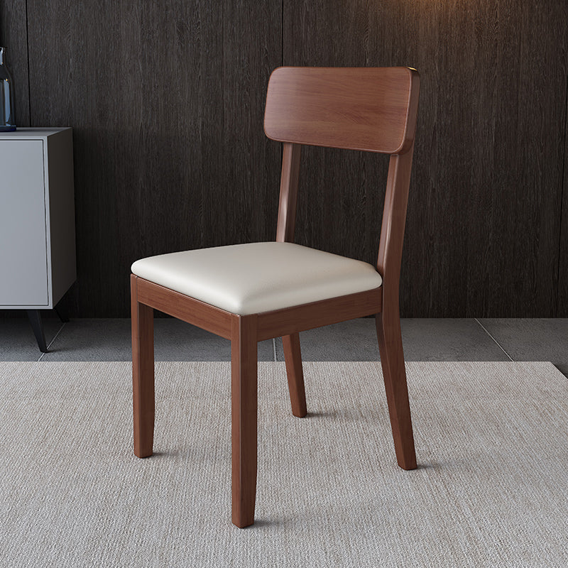 Chaise de salle à manger carrée de cuisine moderne, chaise sans bras latérale à dossier ouvert