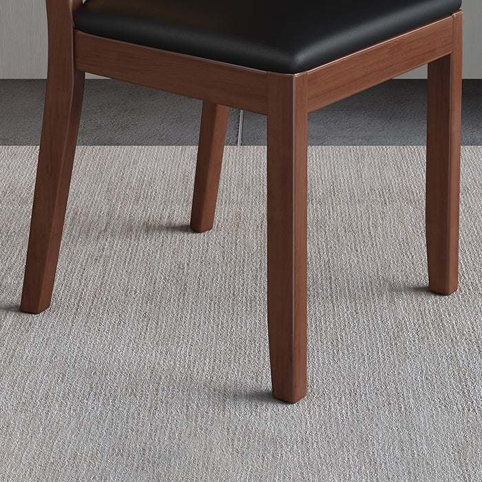 Chaise de salle à manger carrée de cuisine moderne, chaise sans bras latérale à dossier ouvert