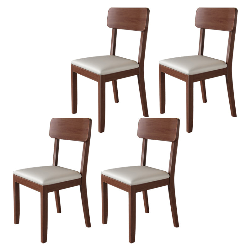 Chaise de salle à manger carrée de cuisine moderne, chaise sans bras latérale à dossier ouvert