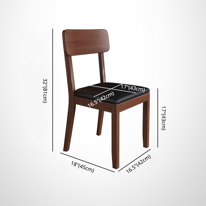 Chaise de salle à manger carrée de cuisine moderne, chaise sans bras latérale à dossier ouvert