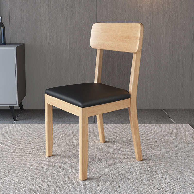 Chaise de salle à manger carrée de cuisine moderne, chaise sans bras latérale à dossier ouvert