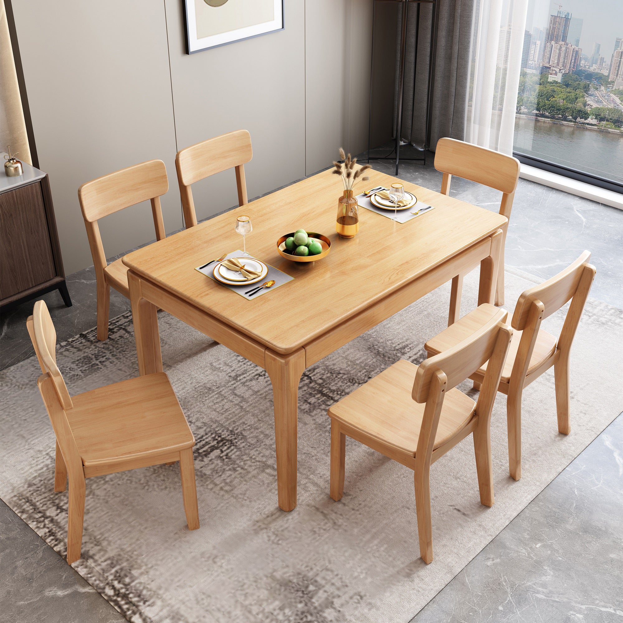 Chaise de salle à manger carrée de cuisine moderne, chaise sans bras latérale à dossier ouvert