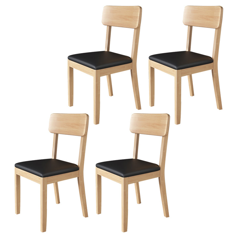 Chaise de salle à manger carrée de cuisine moderne, chaise sans bras latérale à dossier ouvert
