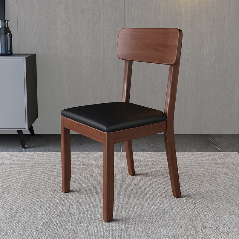 Chaise de salle à manger carrée de cuisine moderne, chaise sans bras latérale à dossier ouvert