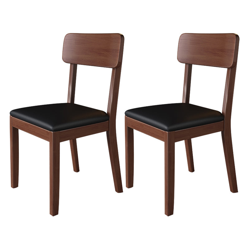 Chaise de salle à manger carrée de cuisine moderne, chaise sans bras latérale à dossier ouvert