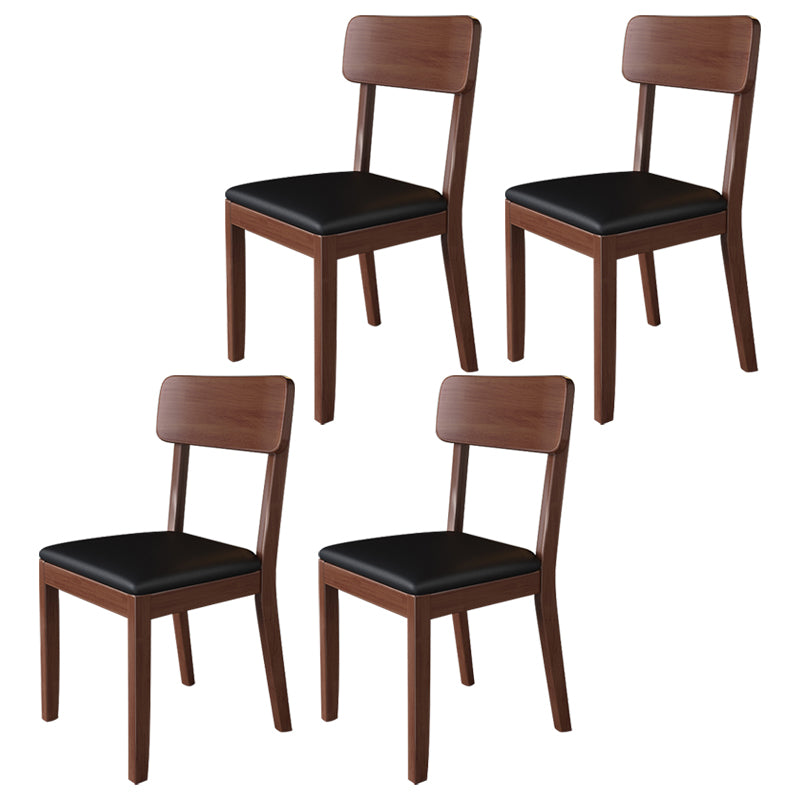 Chaise de salle à manger carrée de cuisine moderne, chaise sans bras latérale à dossier ouvert