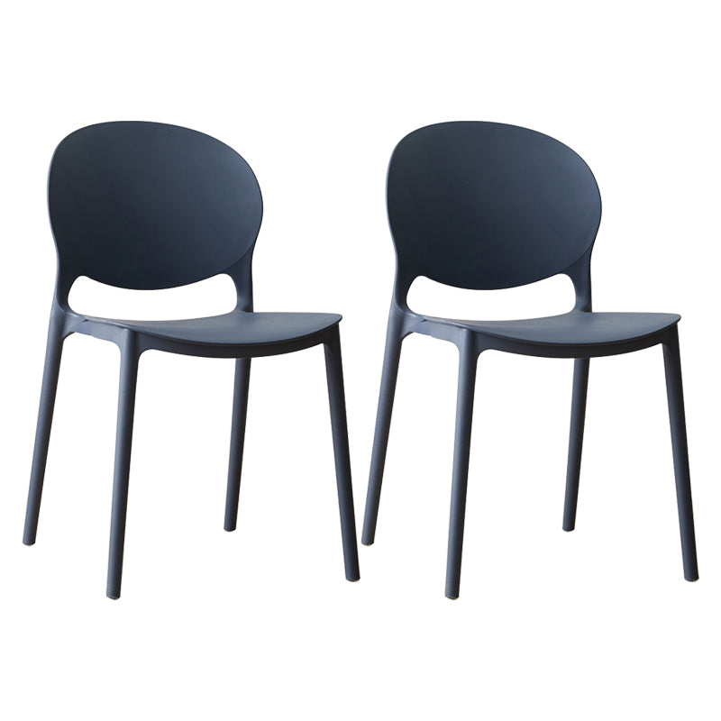 Chaise de salle à manger scandinave en plastique, chaise latérale à dossier ouvert avec 4 pieds pour usage domestique