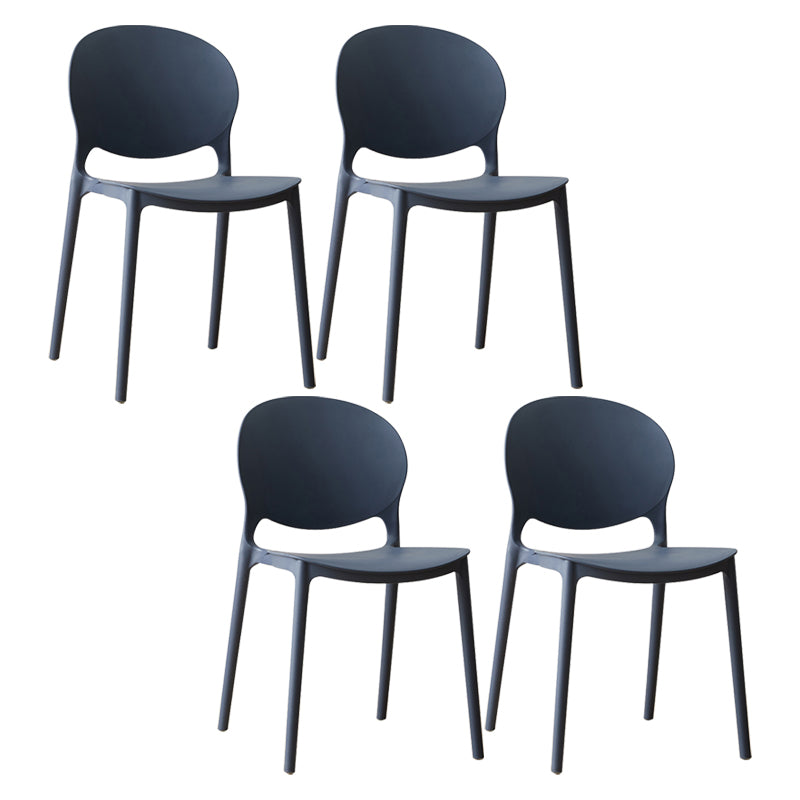 Chaise de salle à manger scandinave en plastique, chaise latérale à dossier ouvert avec 4 pieds pour usage domestique