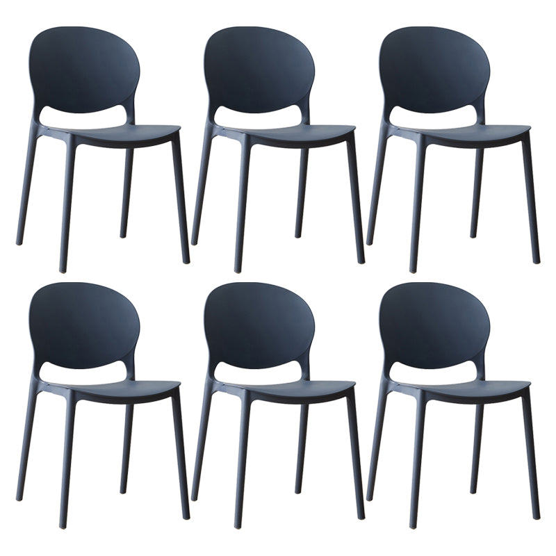 Chaise de salle à manger scandinave en plastique, chaise latérale à dossier ouvert avec 4 pieds pour usage domestique