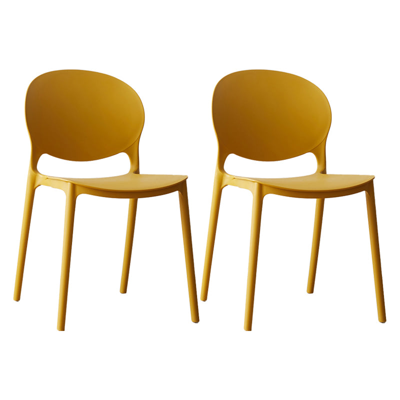 Chaise de salle à manger scandinave en plastique, chaise latérale à dossier ouvert avec 4 pieds pour usage domestique