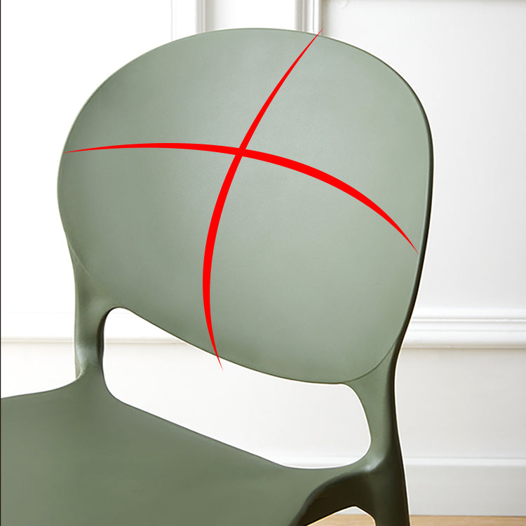 Chaise de salle à manger scandinave en plastique, chaise latérale à dossier ouvert avec 4 pieds pour usage domestique