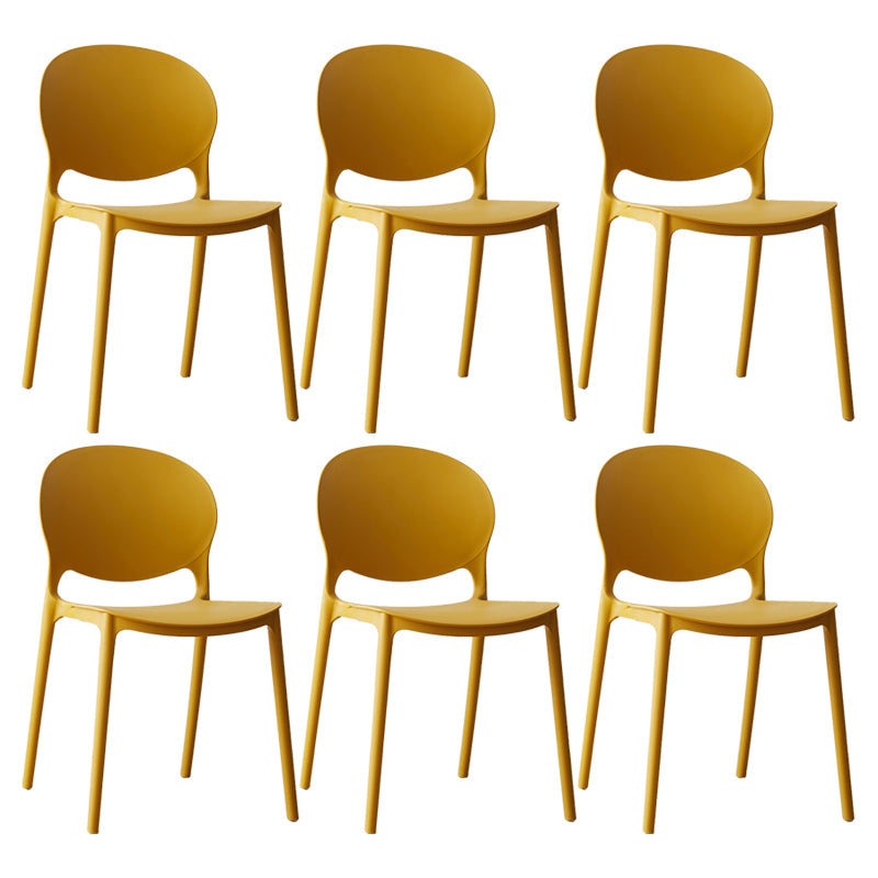 Chaise de salle à manger scandinave en plastique, chaise latérale à dossier ouvert avec 4 pieds pour usage domestique