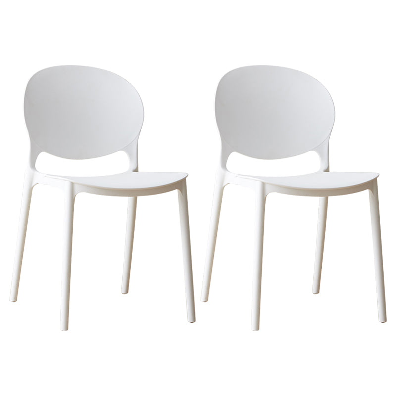 Chaise de salle à manger scandinave en plastique, chaise latérale à dossier ouvert avec 4 pieds pour usage domestique
