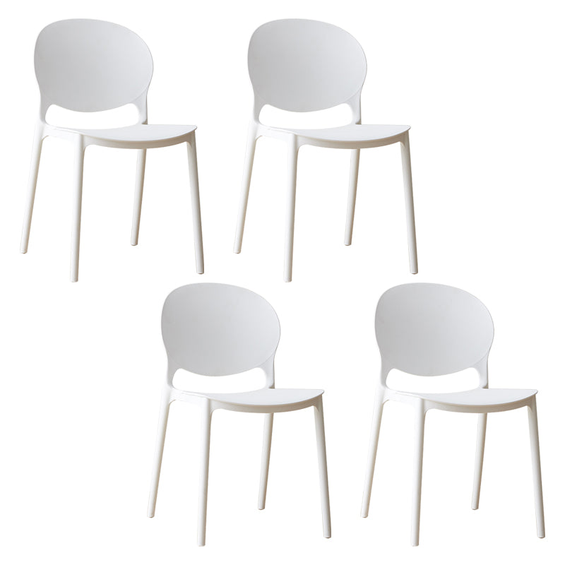 Chaise de salle à manger scandinave en plastique, chaise latérale à dossier ouvert avec 4 pieds pour usage domestique