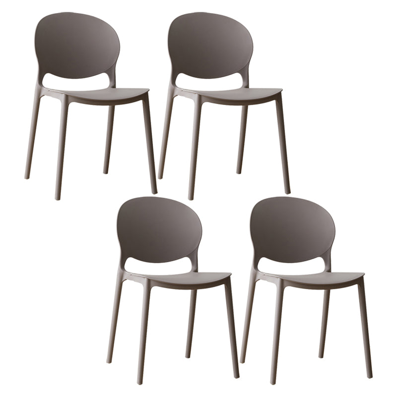 Chaise de salle à manger scandinave en plastique, chaise latérale à dossier ouvert avec 4 pieds pour usage domestique