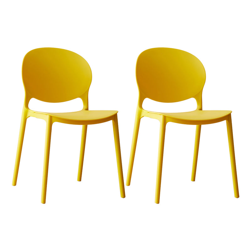 Chaise de salle à manger scandinave en plastique, chaise latérale à dossier ouvert avec 4 pieds pour usage domestique