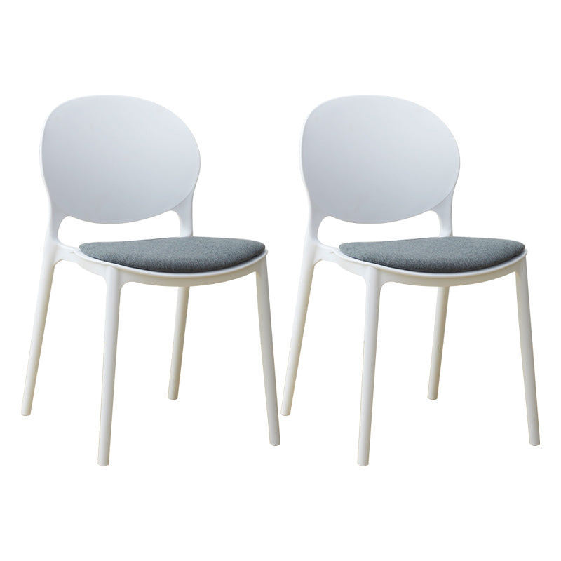 Chaise de salle à manger scandinave en plastique, chaise latérale à dossier ouvert avec 4 pieds pour usage domestique