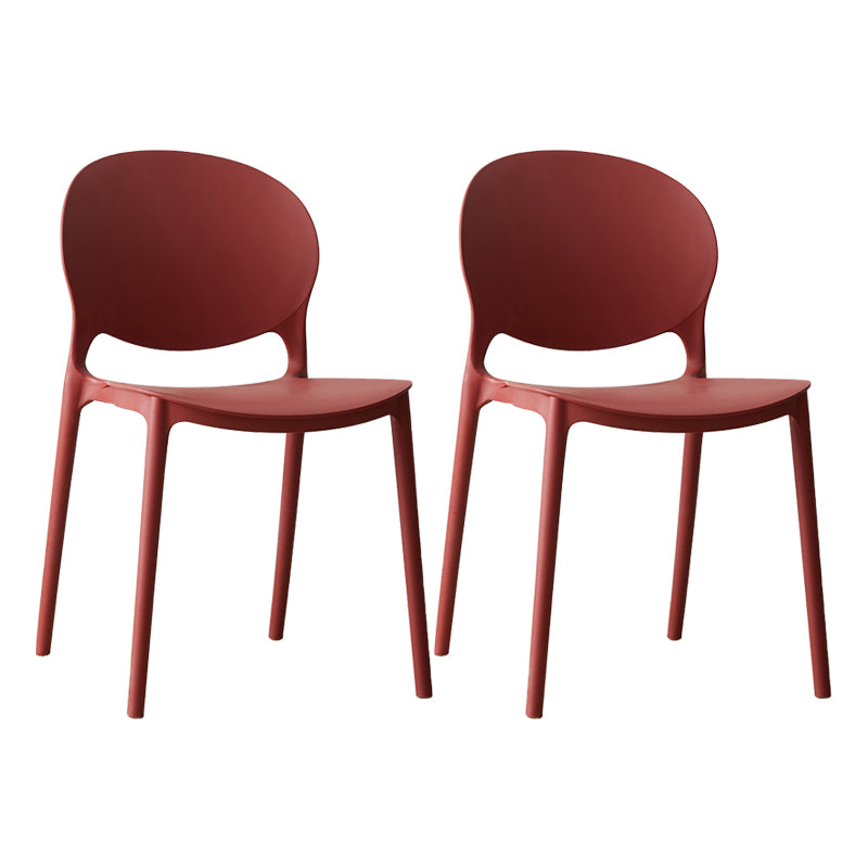Chaise de salle à manger scandinave en plastique, chaise latérale à dossier ouvert avec 4 pieds pour usage domestique