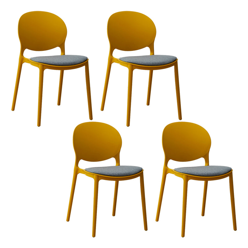 Chaise de salle à manger scandinave en plastique, chaise latérale à dossier ouvert avec 4 pieds pour usage domestique