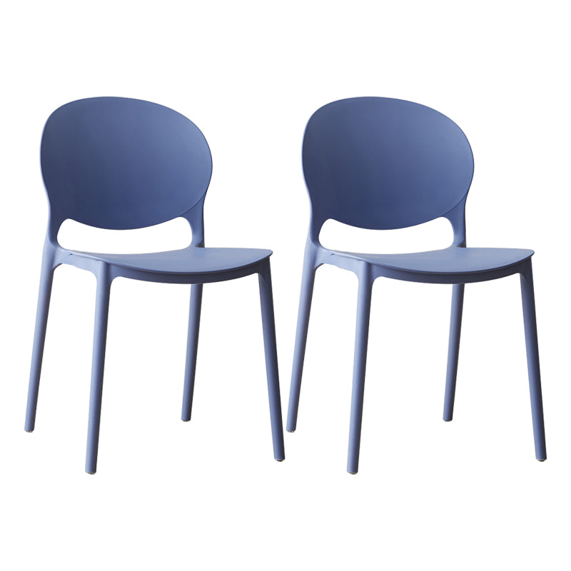 Chaise de salle à manger scandinave en plastique, chaise latérale à dossier ouvert avec 4 pieds pour usage domestique