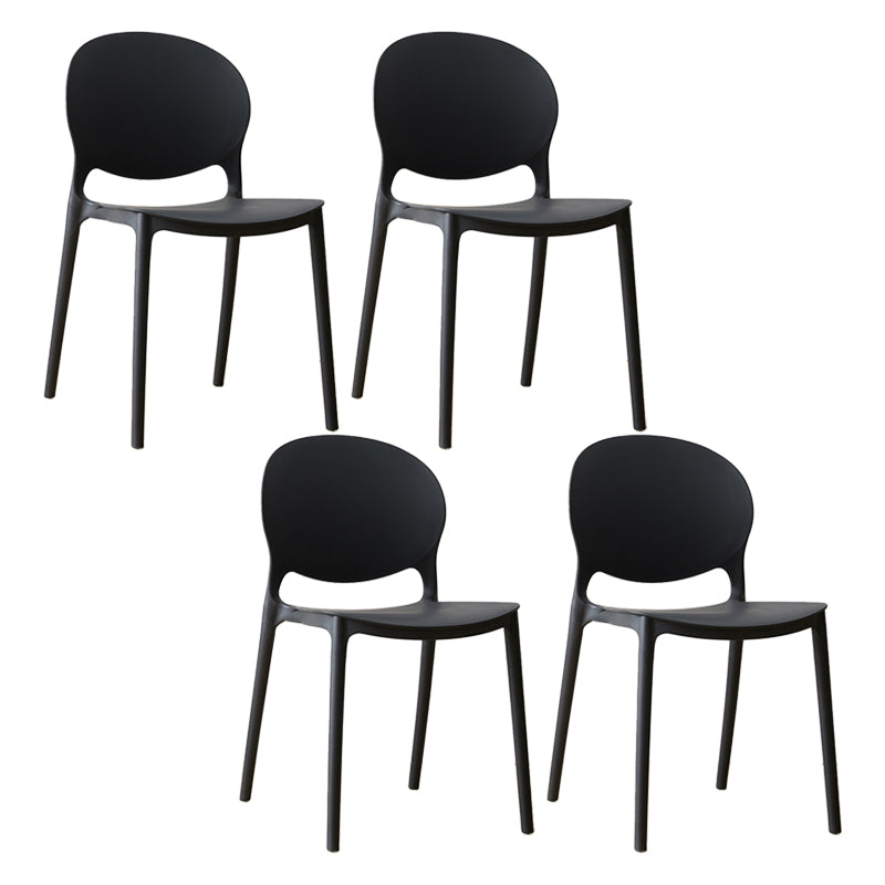 Chaise de salle à manger scandinave en plastique, chaise latérale à dossier ouvert avec 4 pieds pour usage domestique