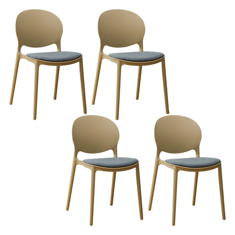 Chaise de salle à manger scandinave en plastique, chaise latérale à dossier ouvert avec 4 pieds pour usage domestique