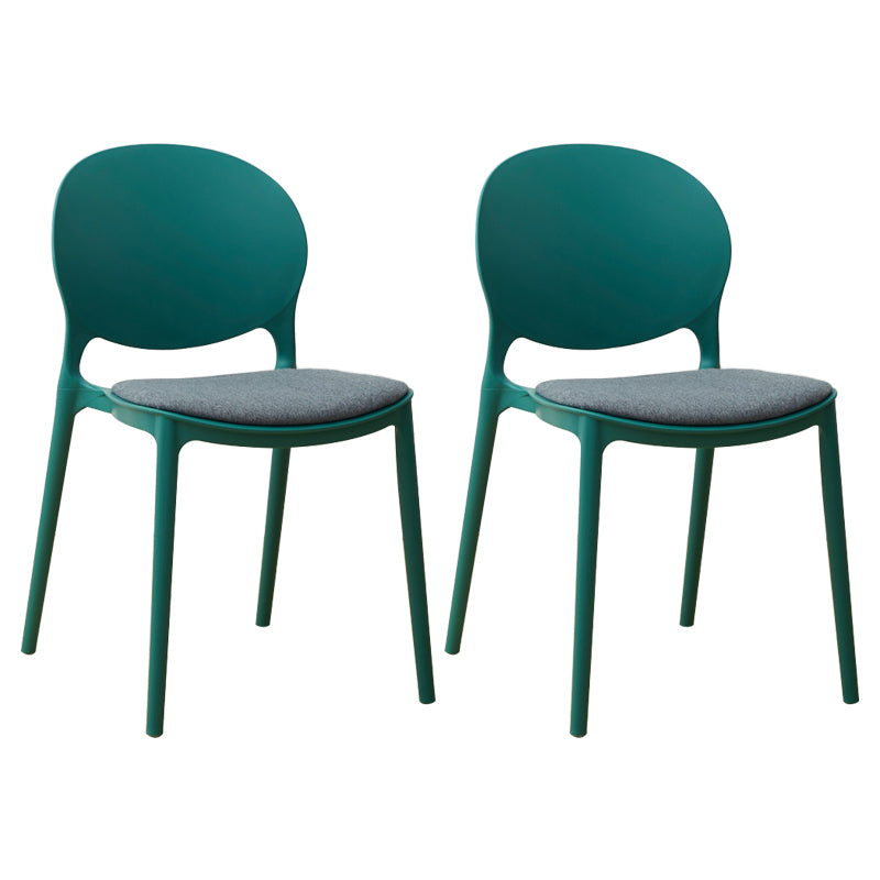 Chaise de salle à manger scandinave en plastique, chaise latérale à dossier ouvert avec 4 pieds pour usage domestique