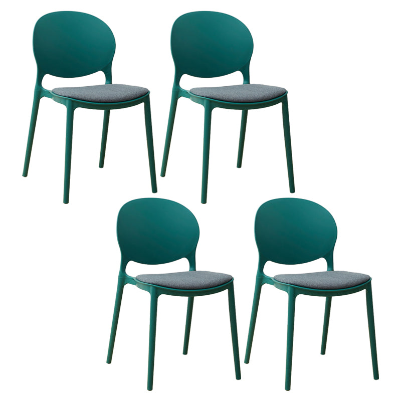 Chaise de salle à manger scandinave en plastique, chaise latérale à dossier ouvert avec 4 pieds pour usage domestique