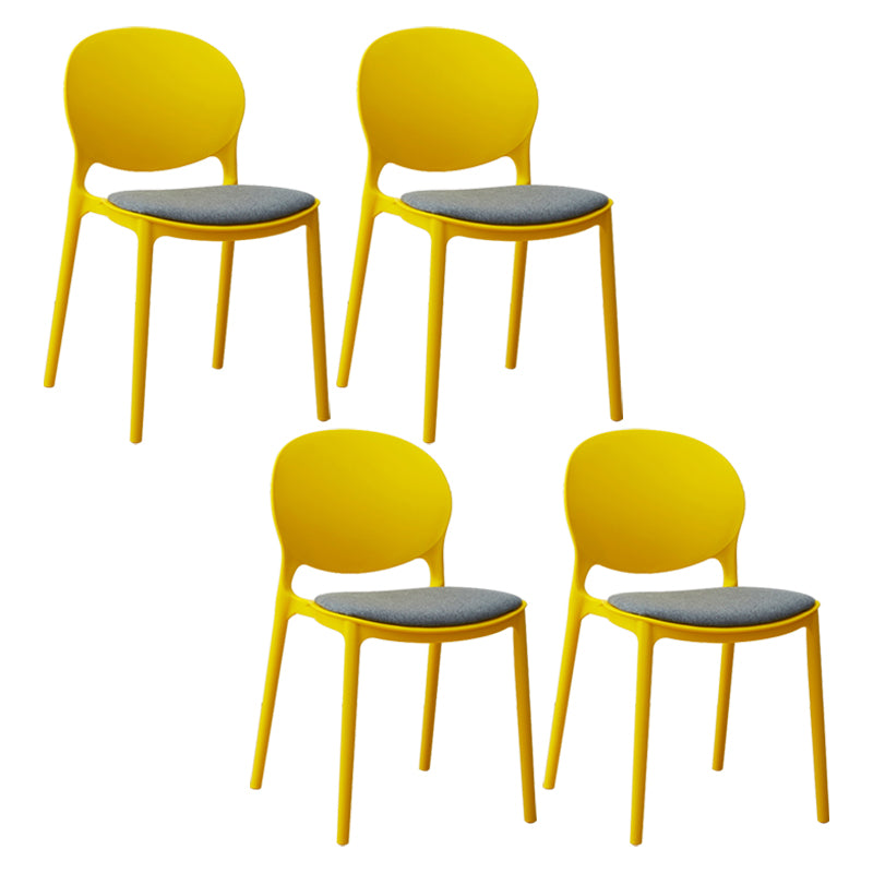 Chaise de salle à manger scandinave en plastique, chaise latérale à dossier ouvert avec 4 pieds pour usage domestique