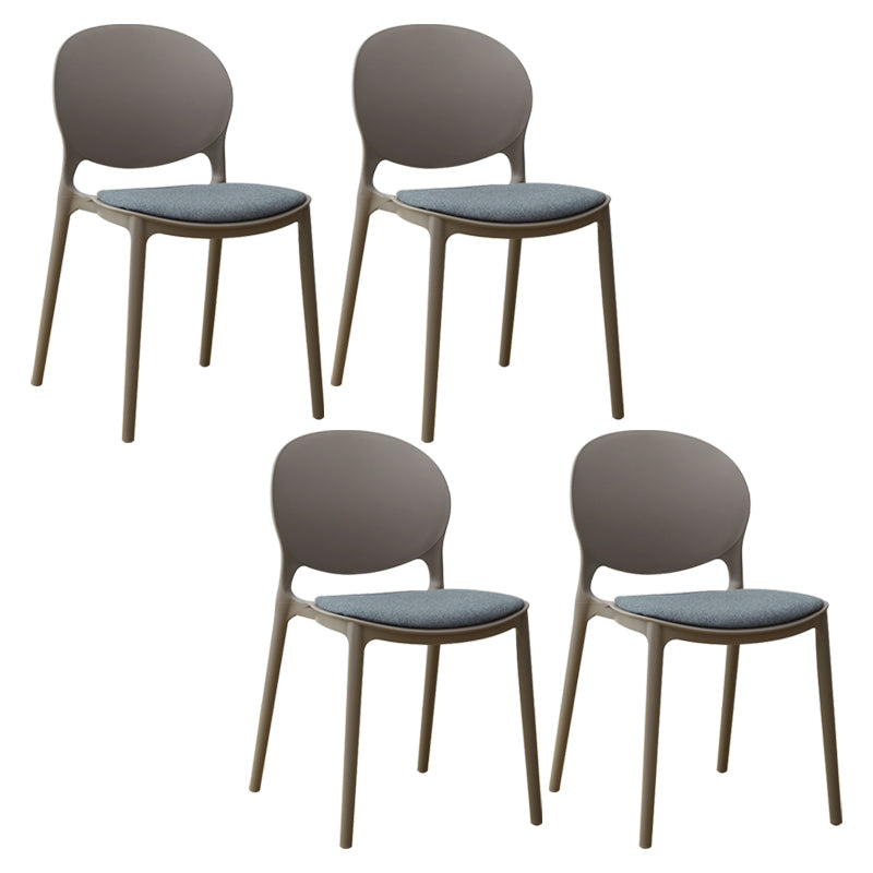 Chaise de salle à manger scandinave en plastique, chaise latérale à dossier ouvert avec 4 pieds pour usage domestique