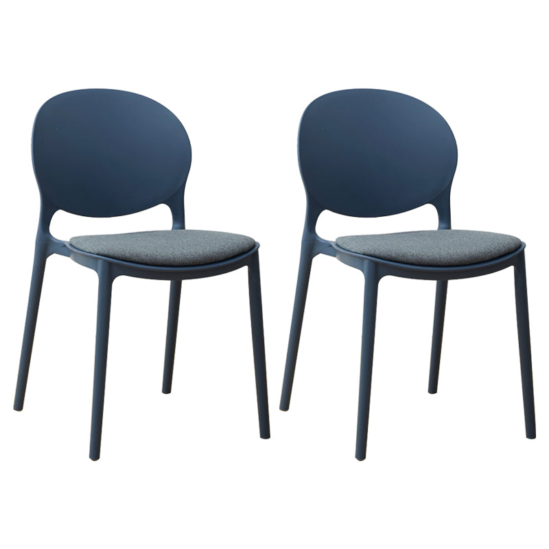 Chaise de salle à manger scandinave en plastique, chaise latérale à dossier ouvert avec 4 pieds pour usage domestique