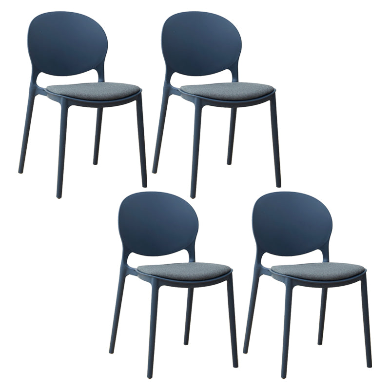 Chaise de salle à manger scandinave en plastique, chaise latérale à dossier ouvert avec 4 pieds pour usage domestique