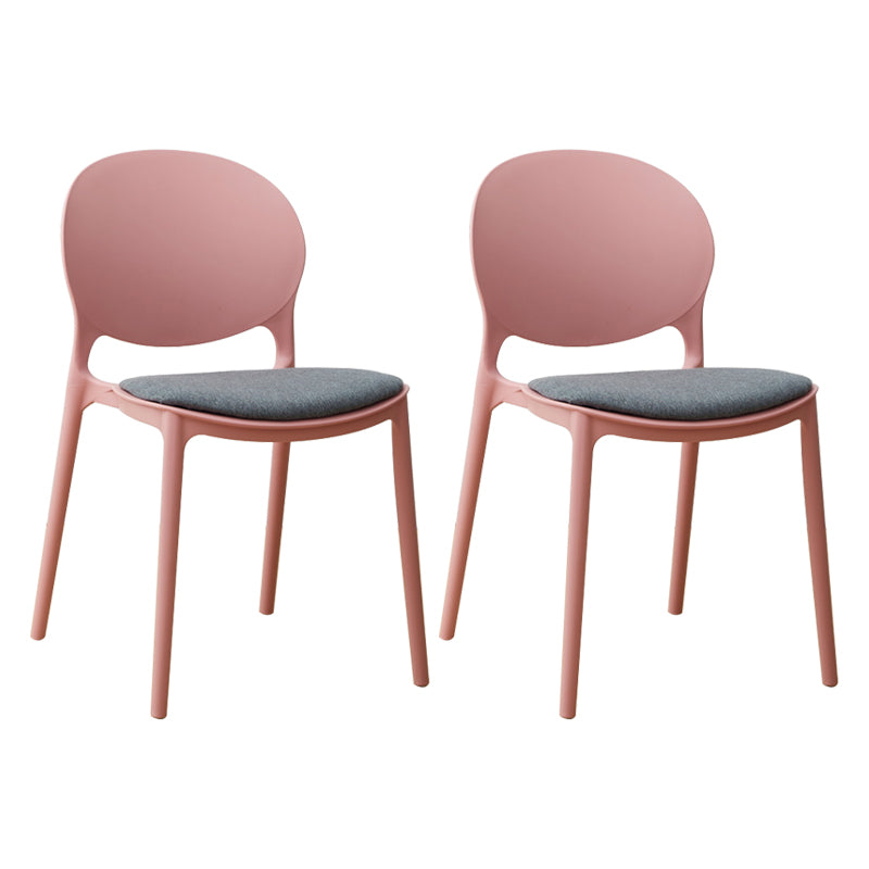 Chaise de salle à manger scandinave en plastique, chaise latérale à dossier ouvert avec 4 pieds pour usage domestique