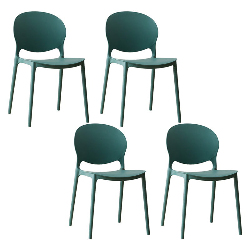 Chaise de salle à manger scandinave en plastique, chaise latérale à dossier ouvert avec 4 pieds pour usage domestique