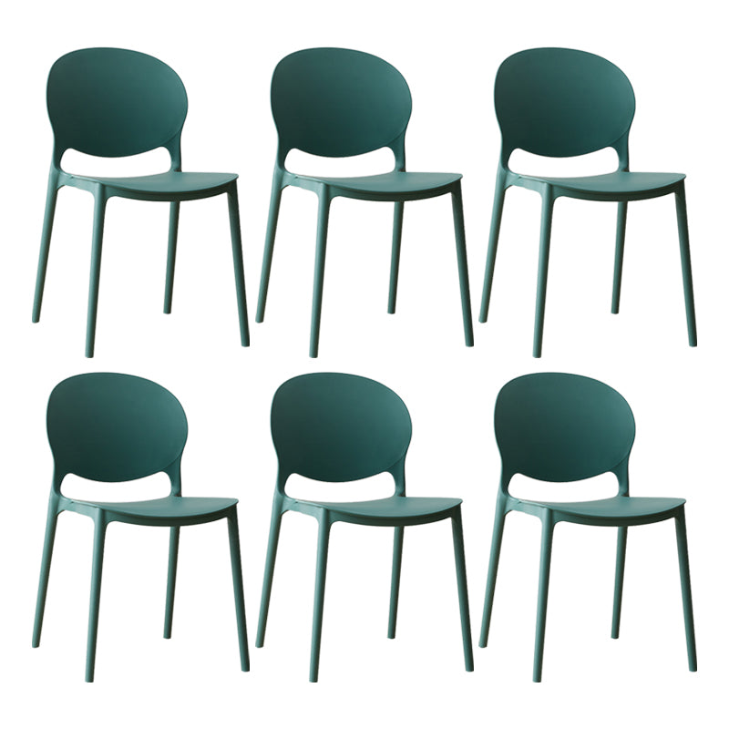 Chaise de salle à manger scandinave en plastique, chaise latérale à dossier ouvert avec 4 pieds pour usage domestique